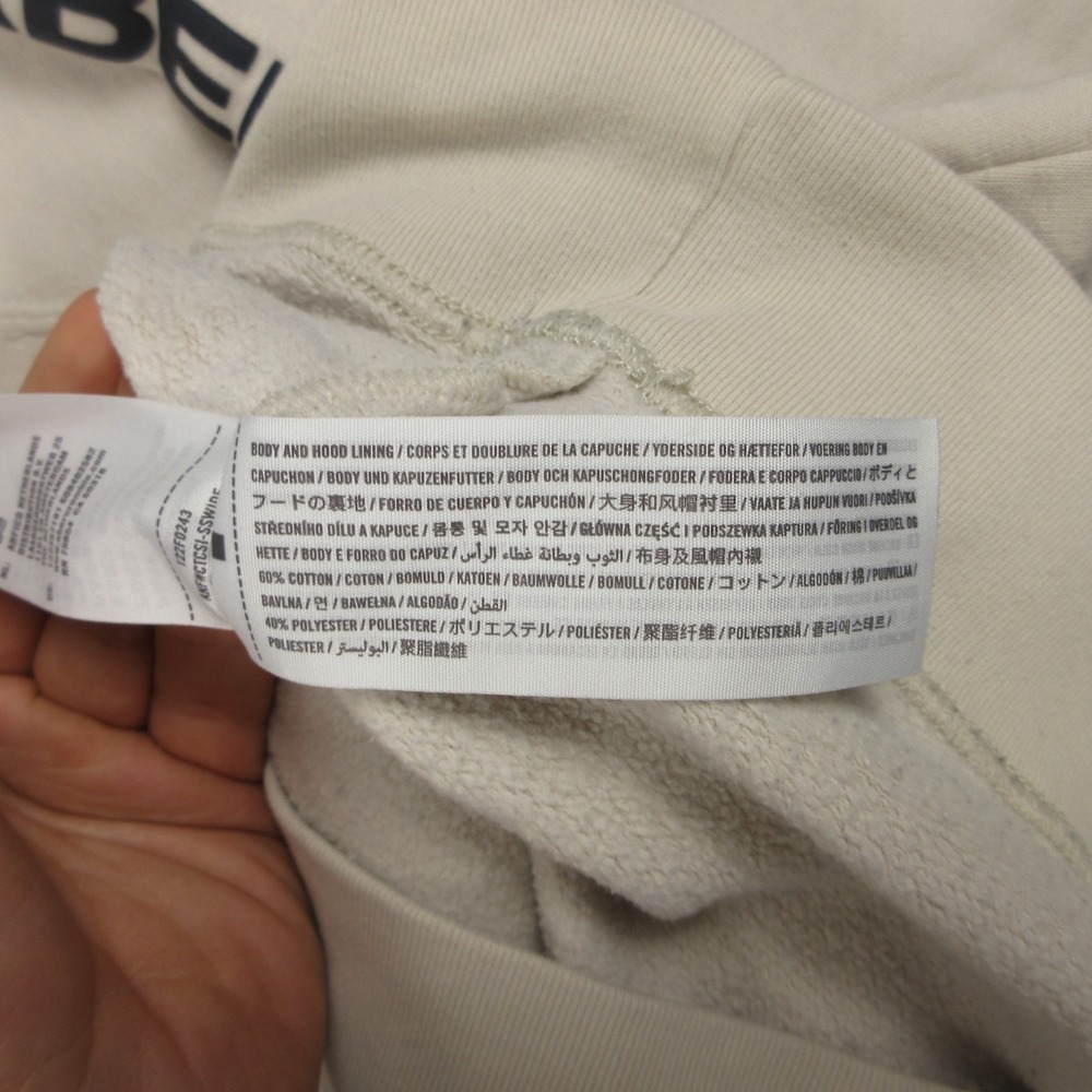 Abercrombie & Fitch Sweater Mens Medium Beige Fleece Pullover Hoodie Sweatshirt - Picture 9 of 15